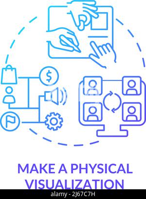 Make physical visualization blue gradient icon Stock Vector