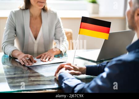 German Immigration Application And Consular Visa Interview Stock Photo