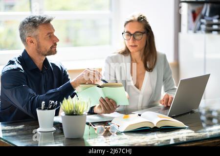 Teamwork Business Meeting. Learning Programming. Agile Methodology Stock Photo