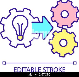 Implementing entrepreneurial ideas RGB color icon Stock Vector
