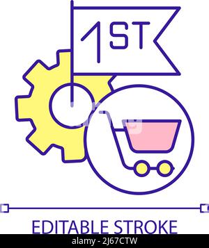 Staying competitive in marketplace RGB color icon Stock Vector