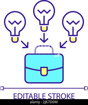 Developing startup ideas RGB color icon Stock Vector