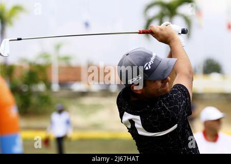 Carabobo, Venezuela. 28th Apr, 2022. April 28, 2022, Valencia, Carabobo, Venezuela: APRIL 28, 2022. XXXVIII Venezuela Open Golf Championship, Toyota Cup, with the participation of professional golfers from Venezuela (residents in the country and abroad), Colombia and Mexico, is held at the facilities of the Guataparo Country Club in the city of Valencia, Carabobo state. Photo: Juan Carlos Hernandez (Credit Image: © Juan Carlos Hernandez/ZUMA Press Wire) Credit: ZUMA Press, Inc./Alamy Live News Stock Photo