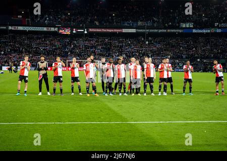 Rotterdam, Netherlands. 28th Apr, 2022. Rotterdam -  during the match between Feyenoord v Olympique Marseille at Stadion Feijenoord De Kuip on 28 April 2022 in Rotterdam, The Netherlands. (Box to Box Pictures/Yannick Verhoeven) Credit: box to box pictures/Alamy Live News Stock Photo