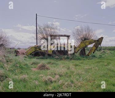 Abandoned machinery on the Somerset Levels, England, UK Stock Photo