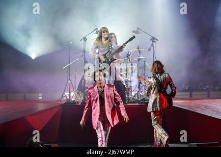 Verona, Italy, 28th april 2022 italian band Maneskin perform live in Arena di Verona Credit: Tiziano Ballabio Credit: Tiziano Ballabio/Alamy Live News Stock Photo