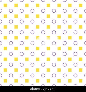 Pattern with squares and circles. Simple geometric pattern.  Stock Vector