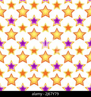 Pattern with multicolored stars. Big and small vector elements Stock Vector