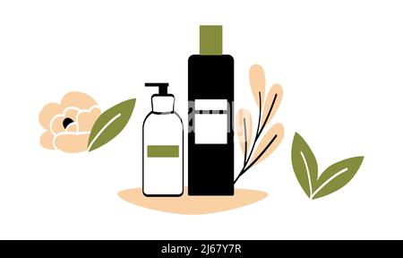 Collection for hair care Stock Vector