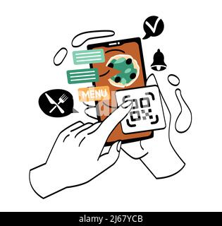 Hands holding smartphone Stock Vector