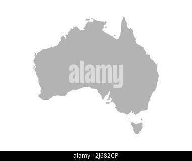 Australia gray map isolated on white background Stock Vector
