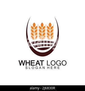Agriculture Wheat logo template vector icon design Stock Vector
