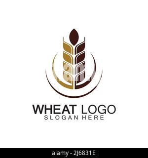 Agriculture Wheat logo template vector icon design Stock Vector