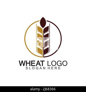 Agriculture Wheat logo template vector icon design Stock Vector
