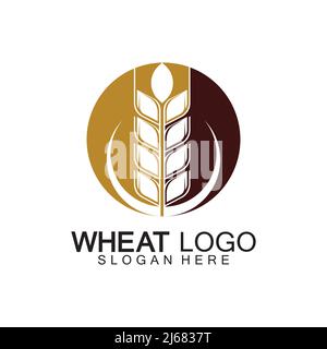 Agriculture Wheat logo template vector icon design Stock Vector