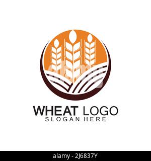 Agriculture Wheat logo template vector icon design Stock Vector