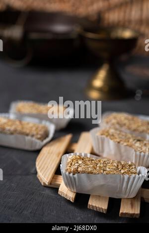 Oatmeal bars Stock Photo