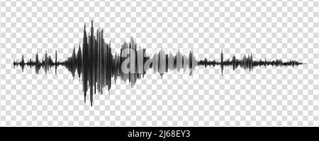 Seismograph measurement or lie detector graph. Seismic measurements with data record. Vector illustration isolated in transparent background Stock Vector