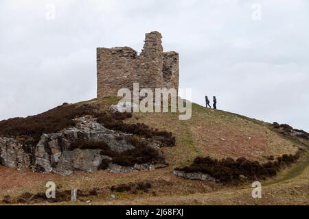 Castle Varrich is located in the far north of the Scottish highlands near to the village of Tongue, Highland, Scotland Stock Photo