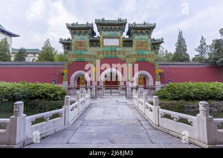 Beijing beihai park small buddhist paradise north coloured glaze memorial arch Stock Photo