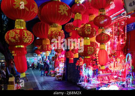Chongqing Spring Festival custom of the festival atmosphere stalls Stock Photo