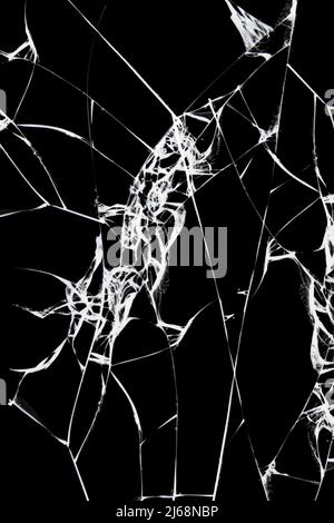 Broken smartphone glass, laptop screen, monitor, cracked broken glass tablet screen Stock Photo