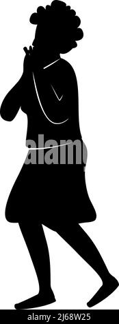 Woman paralyzed by despair semi flat color vector character silhouette Stock Vector