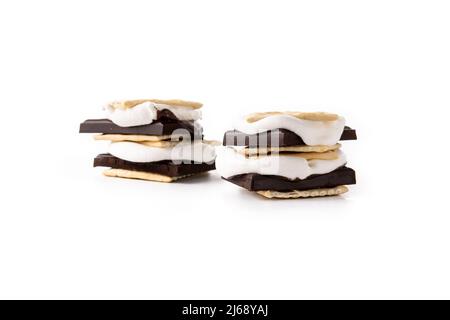 Homemade smores isolated on white background Stock Photo