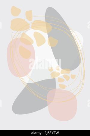 Abstract background. Hand-drawn doodles of various shapes, lines, spots, drops, curves. Modern modern trendy vector illustrations. Stock Vector