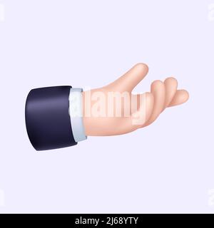 3D Showing Hand. Graphic Isolated Icon. Come here, Give Hand Gesture. Vector illustration Stock Vector