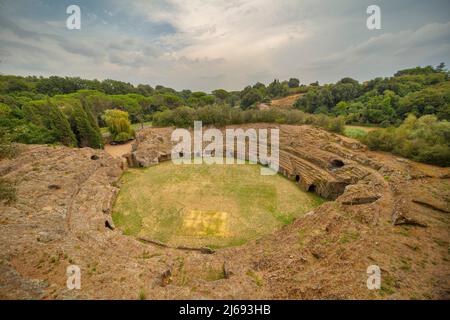 Roman Amphitheater, Sutri, Lazio, Italy Stock Photo