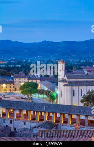 View from the garden of the Doge's Palace, Gubbio, Province of Perugia, Umbria, Italy Stock Photo