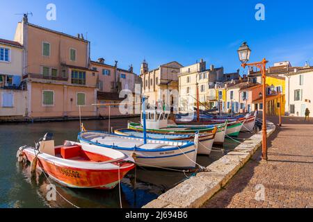 Quai Brescon, Martigues, Bouches-du-Rhone, Provence-Alpes-Cote d'Azur, France, Mediterranean, Europe Stock Photo