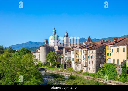 View from the North-East, Pontremoli, Massa-Carrara, Tuscany, Italy, Europe Stock Photo