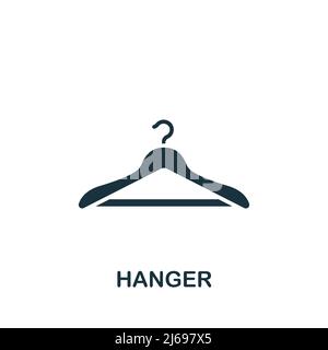 Hanger icon. Monochrome simple Clothes icon for templates, web design and infographics Stock Vector