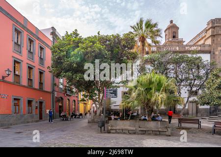 View of Catedral Metropolitana and Plaza de El Cortado, Las Palmas, Gran Canaria, Canary Islands, Spain, Atlantic, Europe Stock Photo