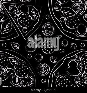 Trendy vector pizza pattern for pizzeria Stock Vector