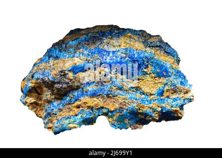 Blue chalcanthite isolated on white background Stock Photo