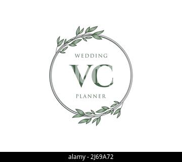A vector illustration set of VC Monogram Initial Logo Sign Stock Vector ...