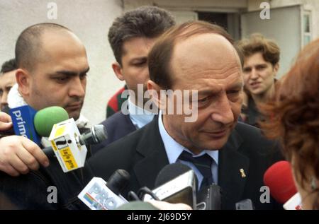 Romanian president Traian Băsescu, 2004 Stock Photo