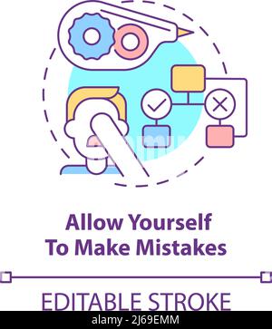 Allow yourself to make mistakes concept icon Stock Vector