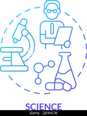 Science blue gradient concept icon Stock Vector