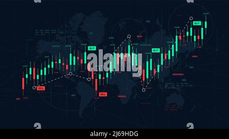 Dashboard graph of forex statistics, business and financial analytics, profit and cost rate, vector illustration Stock Vector