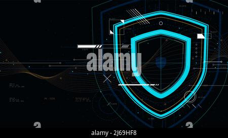 Information data and network protection, future tech technology business security system Stock Vector