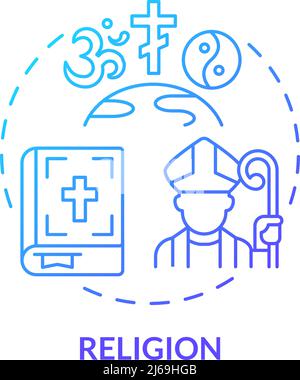Religion blue gradient concept icon Stock Vector