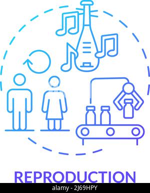 Reproduction blue gradient concept icon Stock Vector