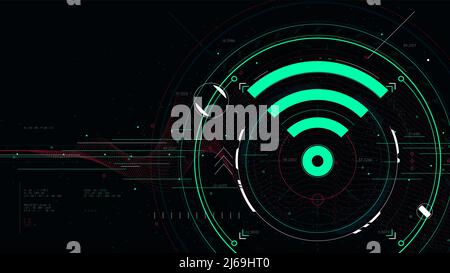 Wireless future information communication technology concept  and networking, wi-fi connection internet tech conceptual Stock Vector