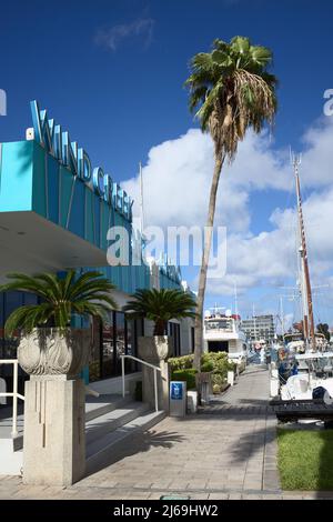 ORANJESTAD, ARUBA - DECEMBER 16, 2020: Wind Creek Seaport Casino located at the Wind Creek Marina in the city center of Oranjestad, Aruba Stock Photo