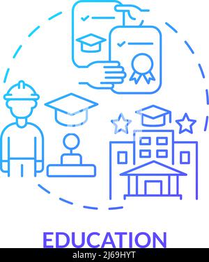 Education blue gradient concept icon Stock Vector