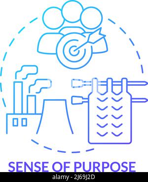 Sense of purpose blue gradient concept icon Stock Vector